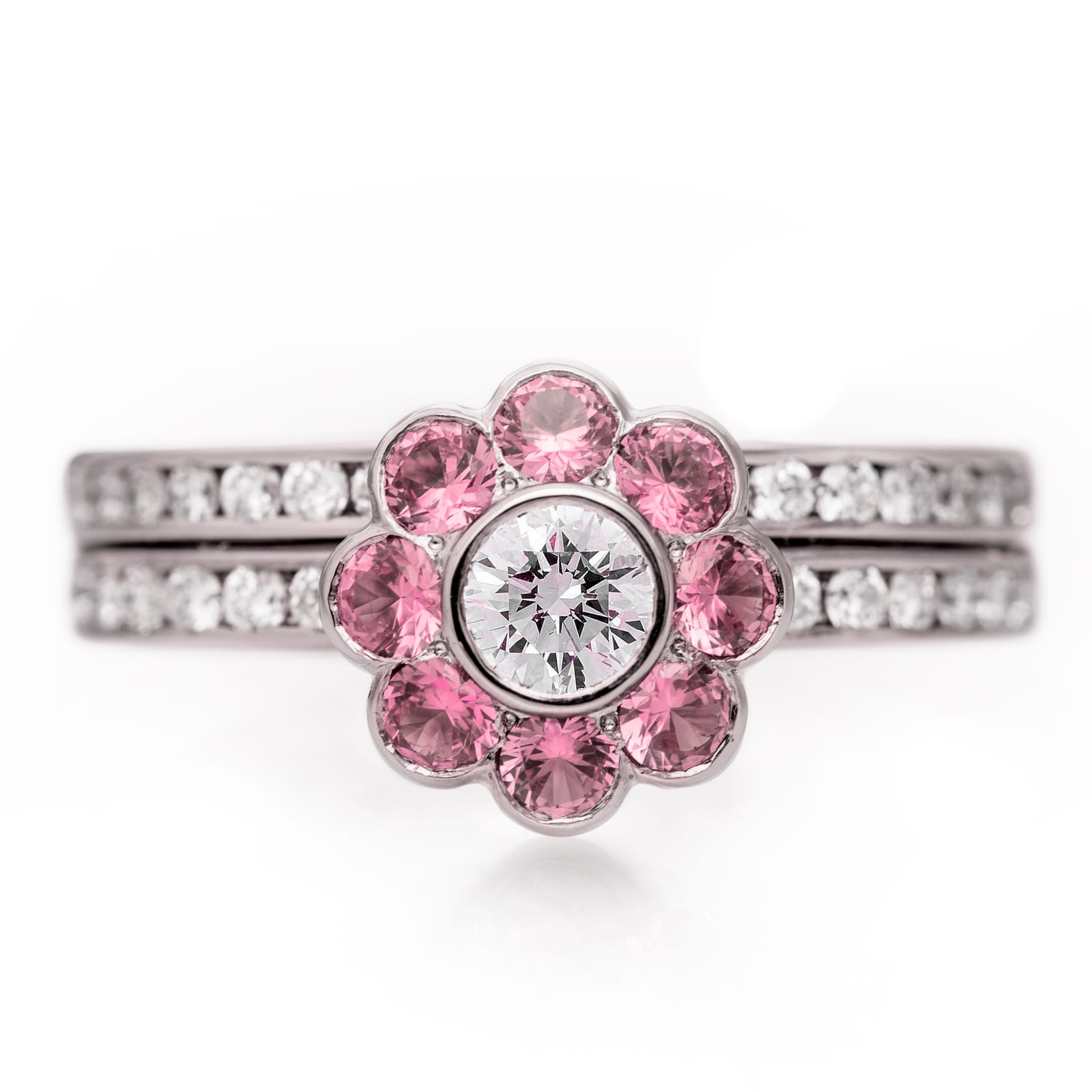 Daisy Engagement Ring, view 3