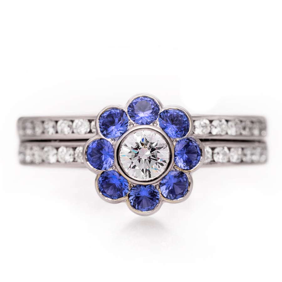 Daisy Engagement Ring, view 2