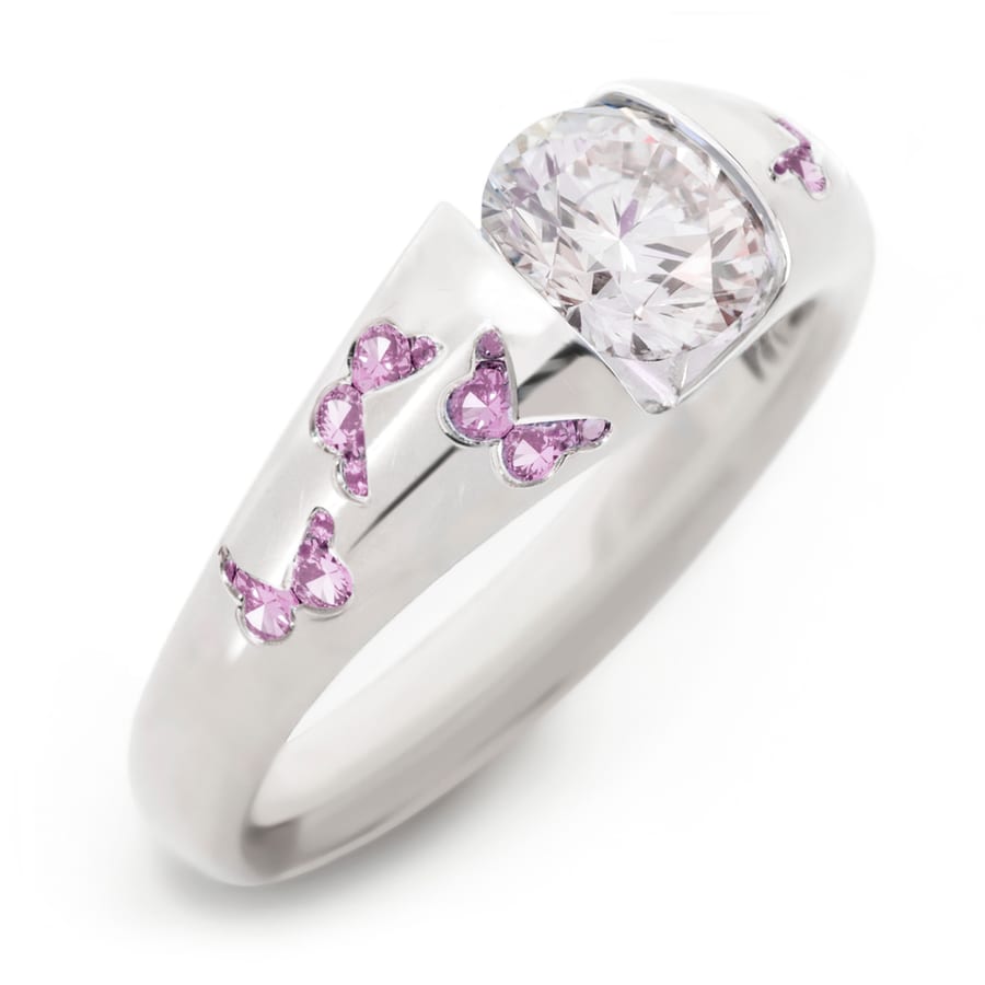 Butterfly Engagement Ring, view 3