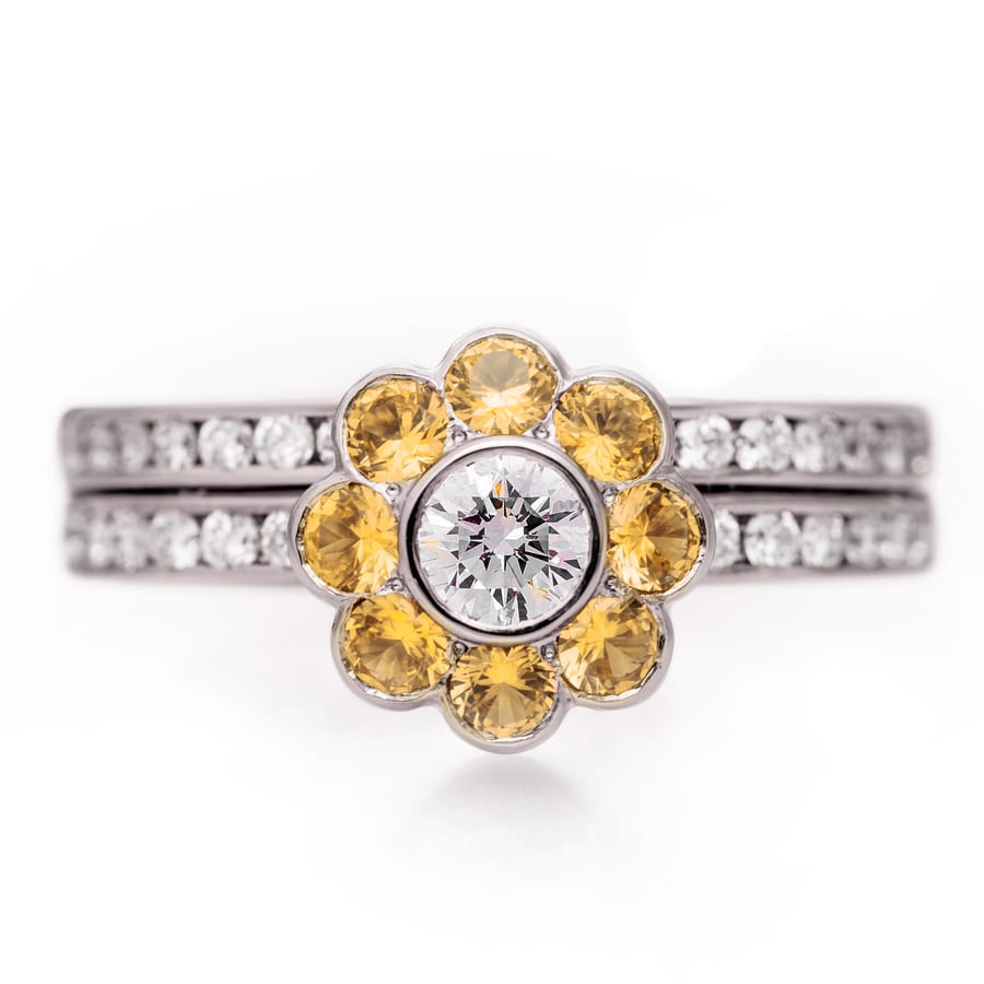 Daisy Engagement Ring, view 1